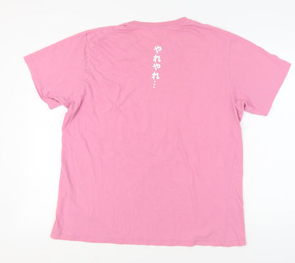 Unisex Adults UK Size XL Uniqlo Pink Basic T-Shirt