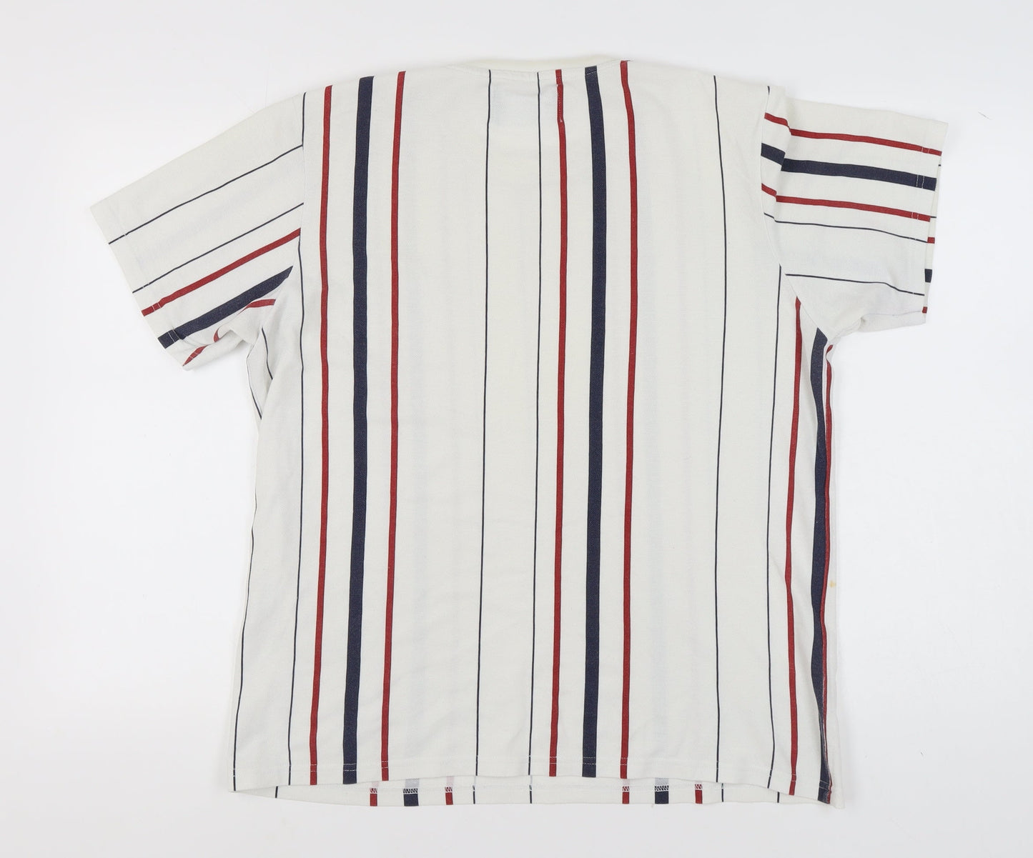 Pull&Bear Men's Multicoloured Striped T-Shirt L