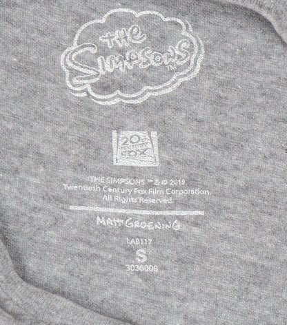 Unisex Adults UK Size S The Simpsons Grey  T-Shirt
