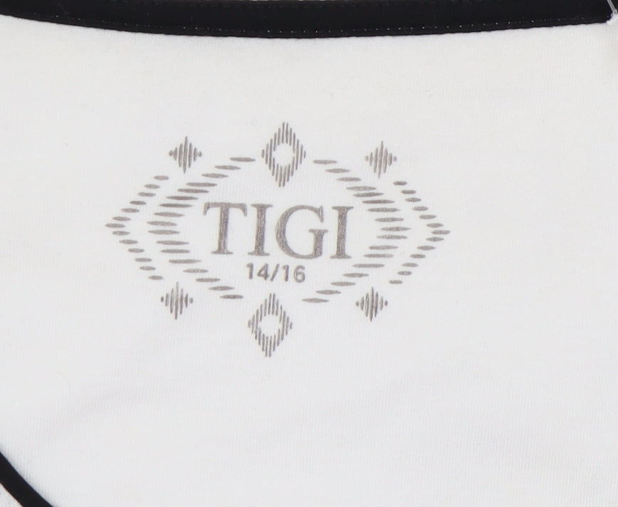 Womens UK Size 14 TIGI White Basic T-Shirt