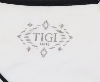 Womens UK Size 14 TIGI White Basic T-Shirt