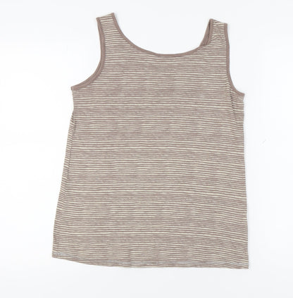 Laura Ashley Women's Brown Striped Tank Top UK 14