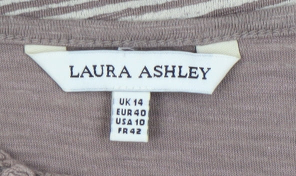 Laura Ashley Women's Brown Striped Tank Top UK 14