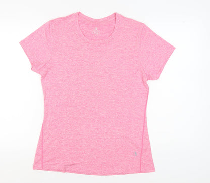 icyzone Women's Pink T-Shirt, L, Athletic Fit, Gym Ready