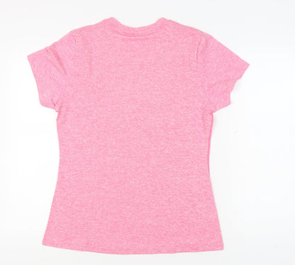 icyzone Women's Pink T-Shirt, L, Athletic Fit, Gym Ready