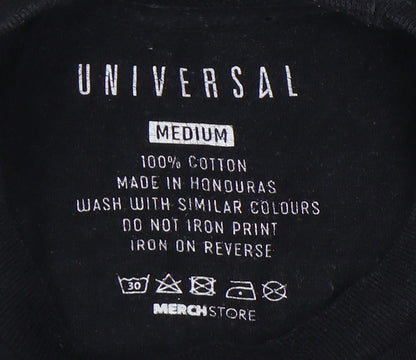 Universal Unisex Black Medium Crew Neck T-Shirt