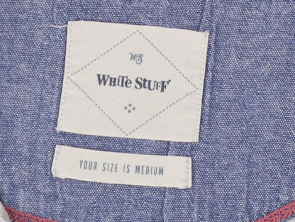 White Stuff Men's Grey Striped Polo Shirt M