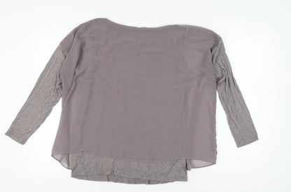Wallis Grey Sequin Accented Long Sleeve Women's Top
