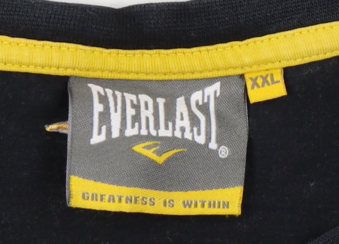 Mens UK Size 2XL Everlast Black  T-Shirt