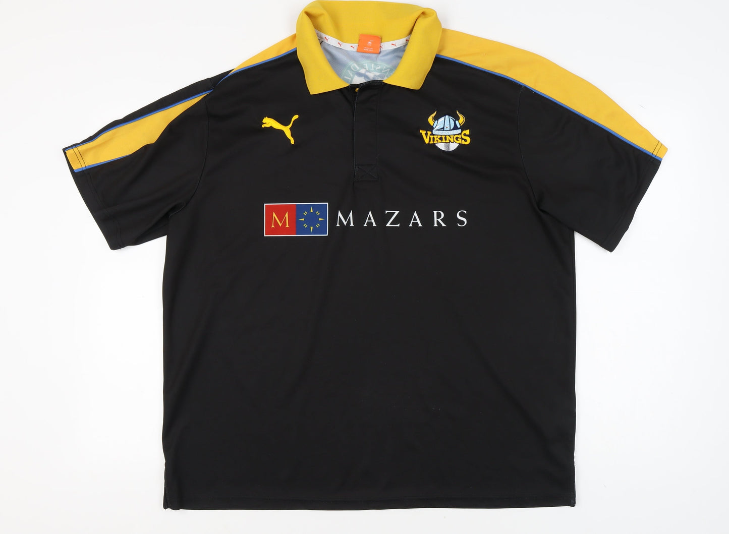 Puma Men's 3XL Black Polo, Rugby Design, Short Sleeve