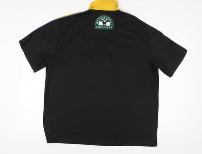 Puma Men's 3XL Black Polo, Rugby Design, Short Sleeve