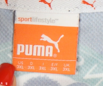 Puma Men's 3XL Black Polo, Rugby Design, Short Sleeve