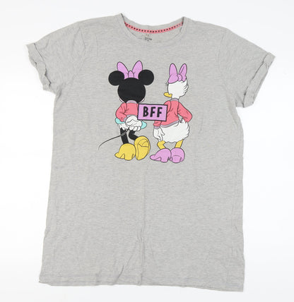 Disney Women’s Grey Cartoon T-Shirt Nightshirt M