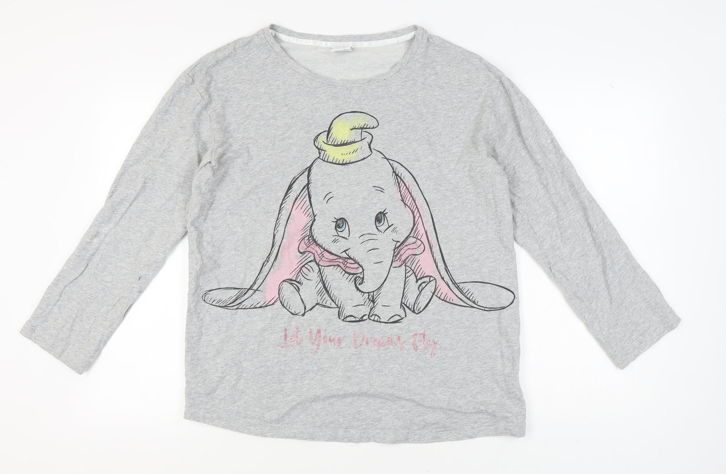 Disney Women Grey Dumbo T-Shirt Size 12