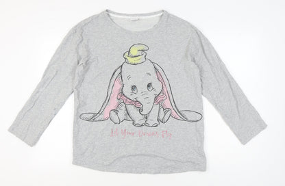 Disney Women Grey Dumbo T-Shirt Size 12