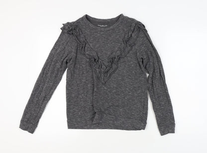 Marc New York Women's Grey Ruffle Knit Top - S