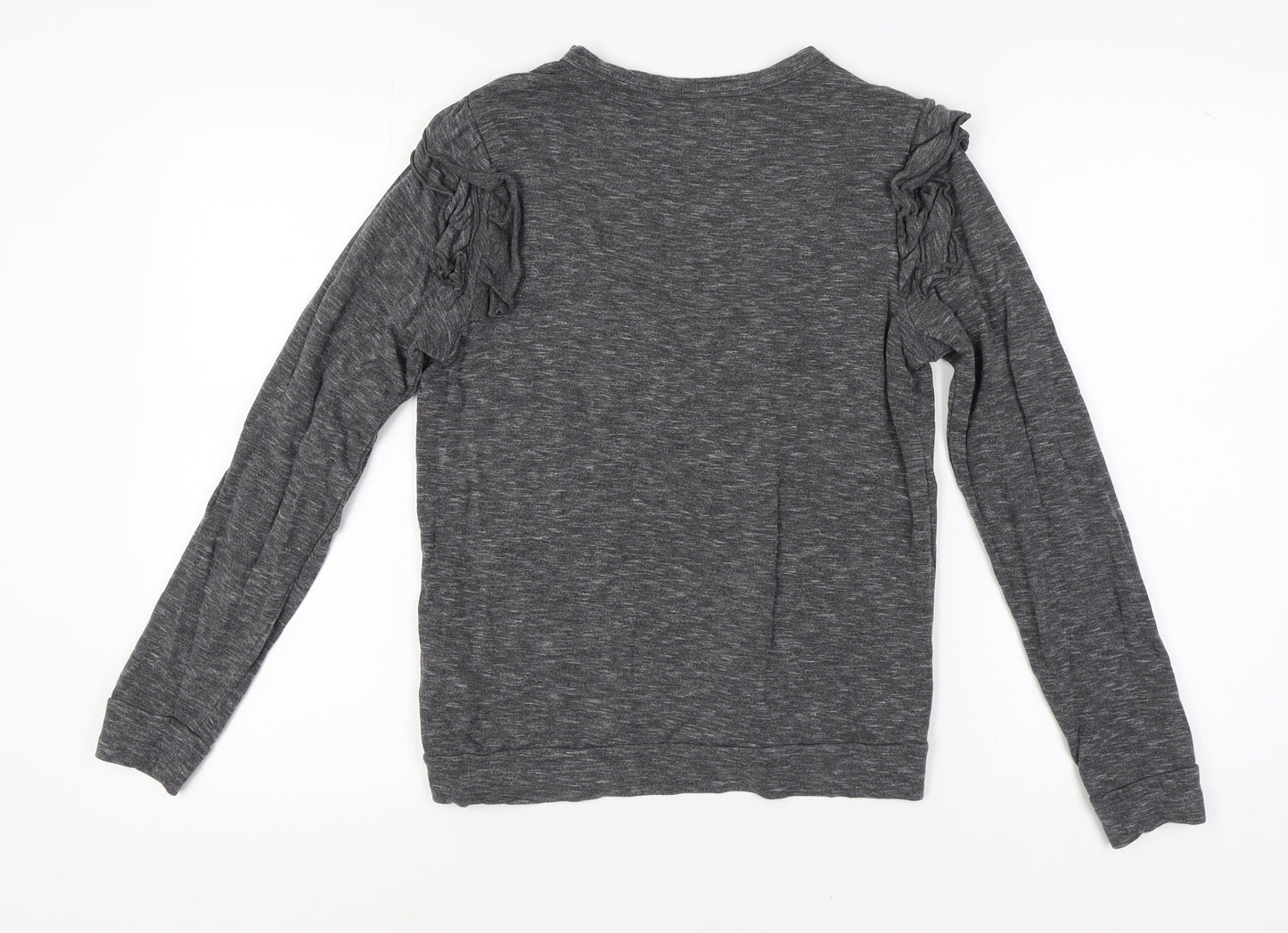 Marc New York Women's Grey Ruffle Knit Top - S