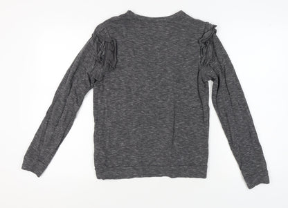 Marc New York Women's Grey Ruffle Knit Top - S