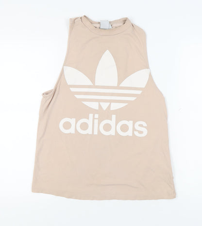 Womens UK Size 12 adidas Beige Basic Tank