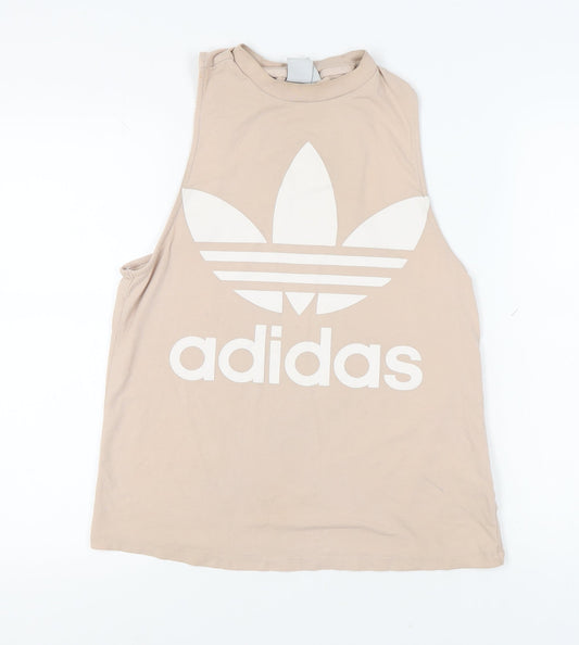 Womens UK Size 12 adidas Beige Basic Tank