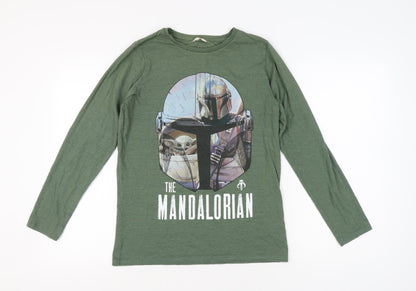 Marks and Spencer Teens Green Star Wars Long Sleeve T-Shirt