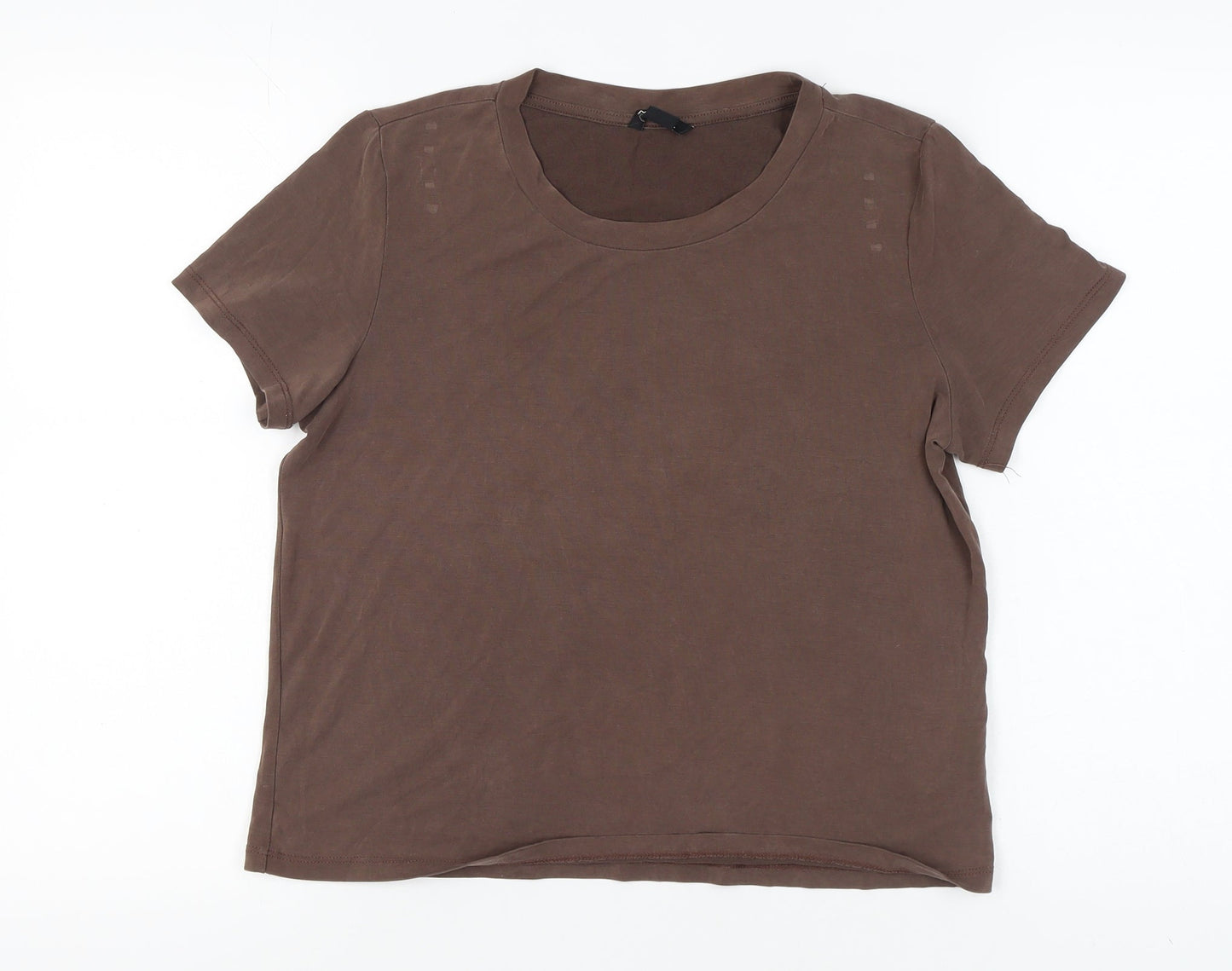 Womens UK Size M Monki Brown Basic T-Shirt