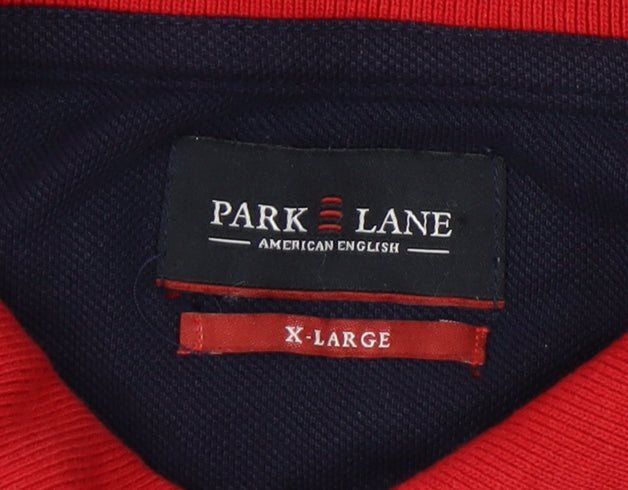 Park Lane Men's Red Polo Shirt XL Short Sleeve