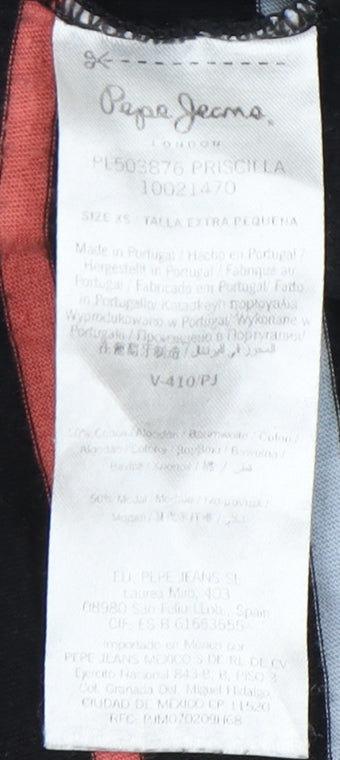 Pepe Jeans Women's Multicoloured XS Striped T-Shirt