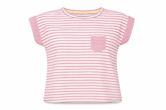 Lazy Jacks Women’s Pink Striped T-Shirt, Size 12