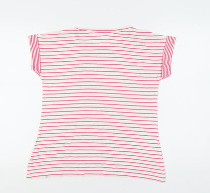 Lazy Jacks Women’s Pink Striped T-Shirt, Size 12