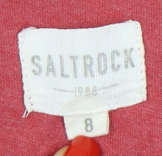 Womens UK Size 8 Saltrock Red Basic T-Shirt