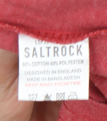 Womens UK Size 8 Saltrock Red Basic T-Shirt