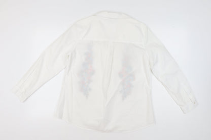 Womens UK Size 14 Klass White Basic Button-Up