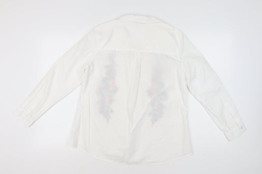 Womens UK Size 14 Klass White Basic Button-Up