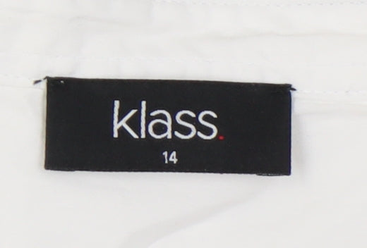 Womens UK Size 14 Klass White Basic Button-Up