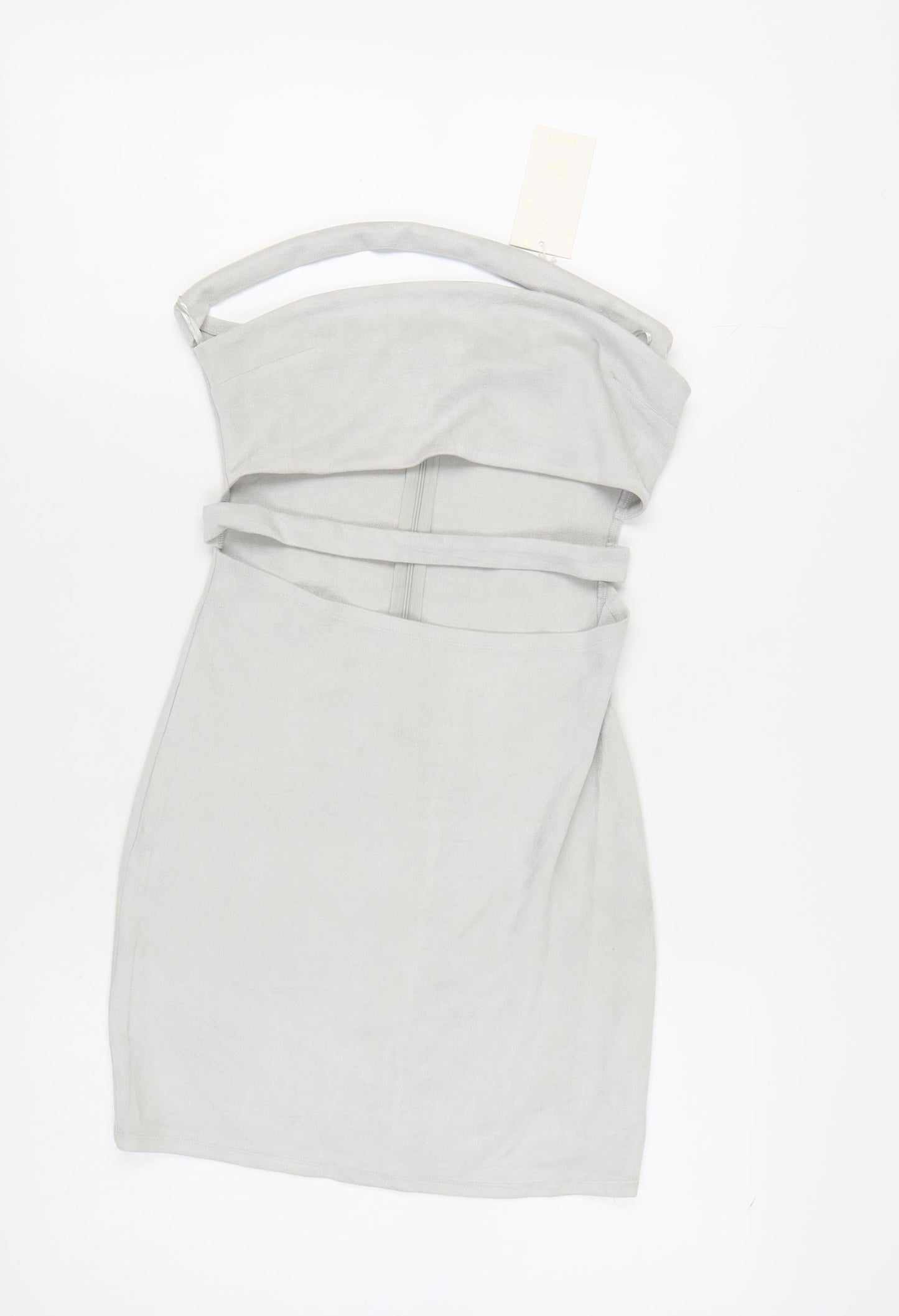JCL Women's Grey Strapless Bodycon Party Dress M