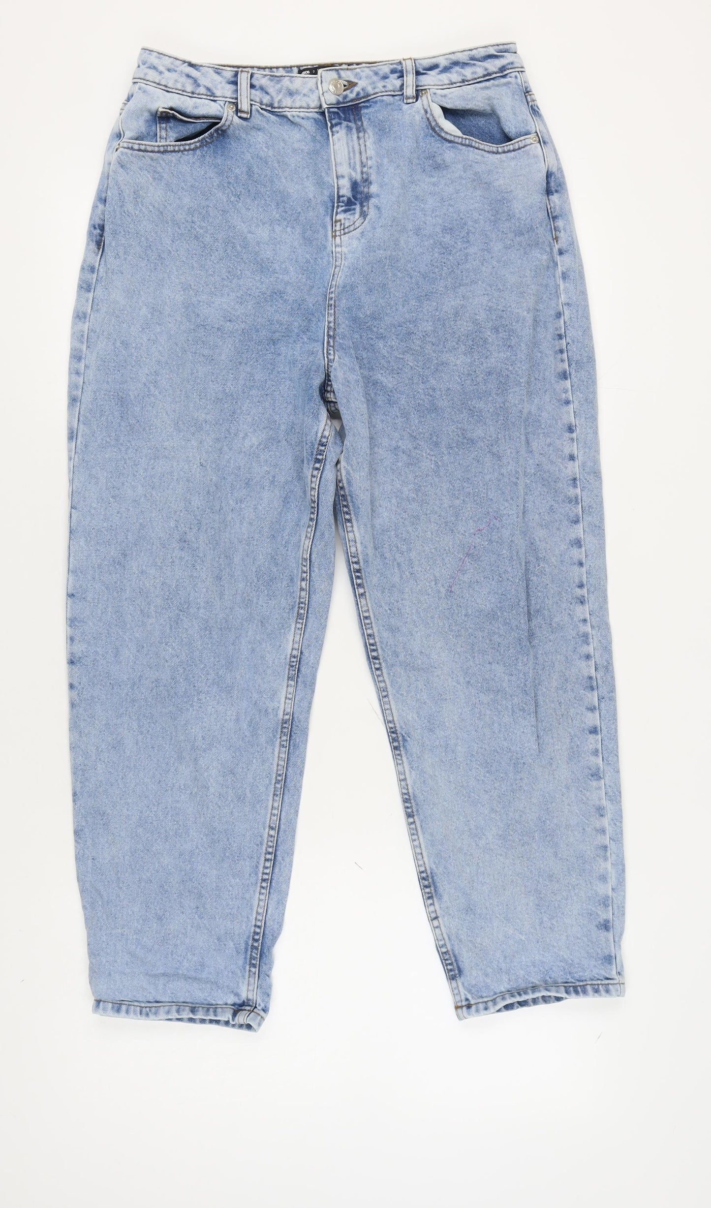 Womens UK Size 32 ASOS DESIGN Regular Fit Mom Blue Jeans
