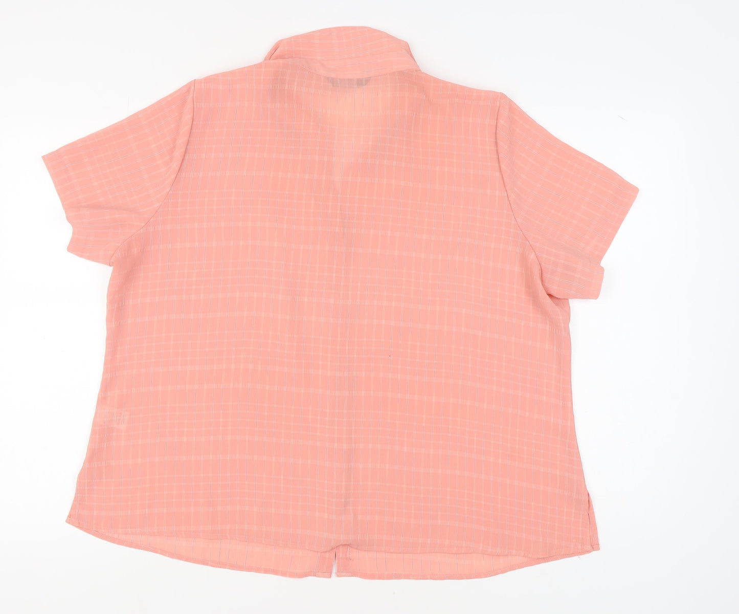 Womens UK Size 22 BM Pink Basic Button-Up