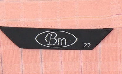 Womens UK Size 22 BM Pink Basic Button-Up
