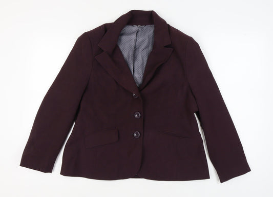 Isle Women's Purple Blazer Size 16 Regular Lined