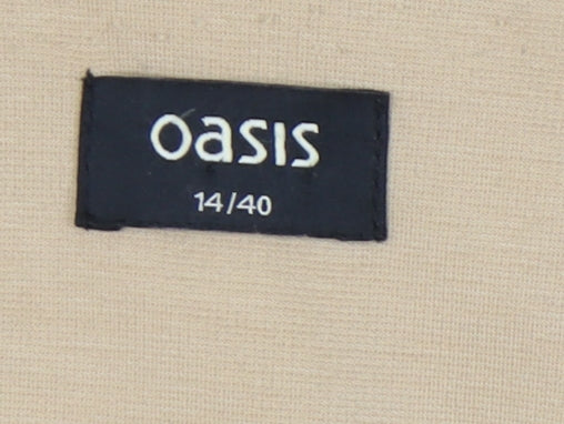 Oasis Women's Beige Single-Breasted Blazer Size 14