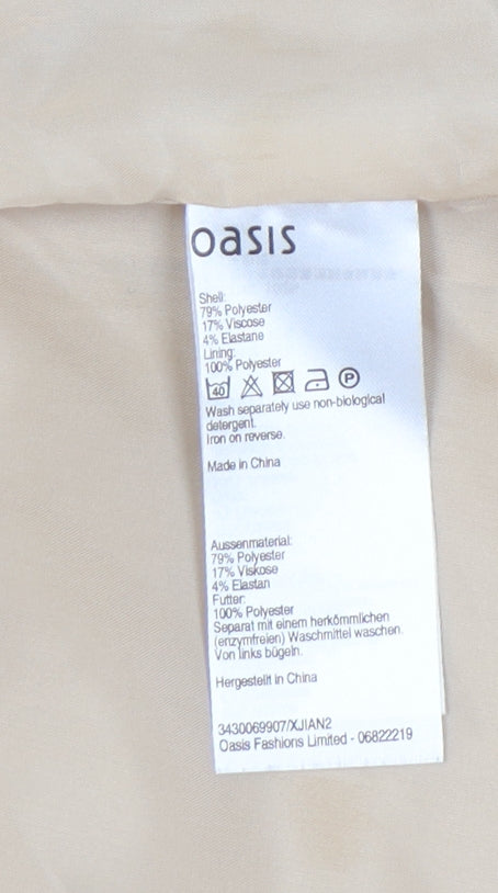 Oasis Women's Beige Single-Breasted Blazer Size 14