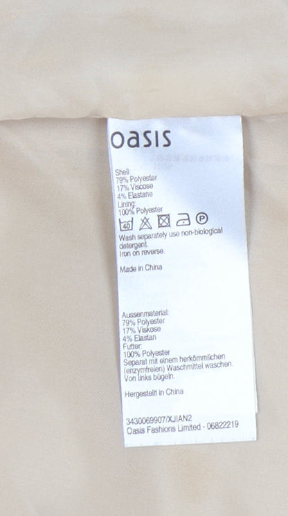 Oasis Women's Beige Single-Breasted Blazer Size 14