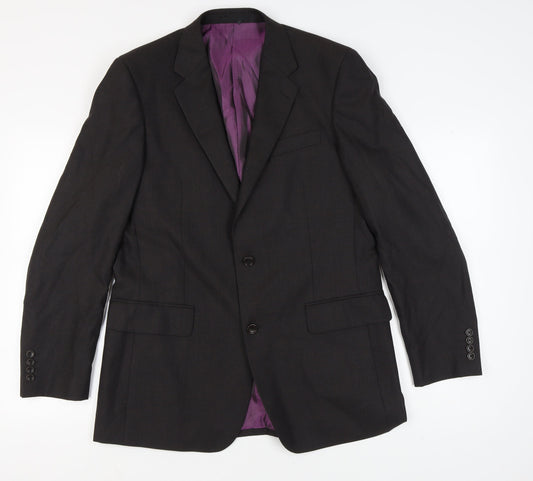 Mens UK Size 40 Racing Green Regular Black Suit Jacket
