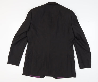Mens UK Size 40 Racing Green Regular Black Suit Jacket