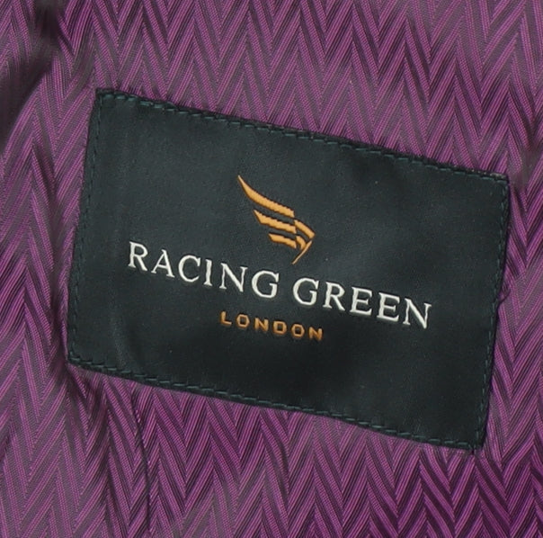 Mens UK Size 40 Racing Green Regular Black Suit Jacket