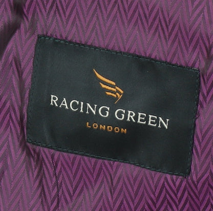 Mens UK Size 40 Racing Green Regular Black Suit Jacket