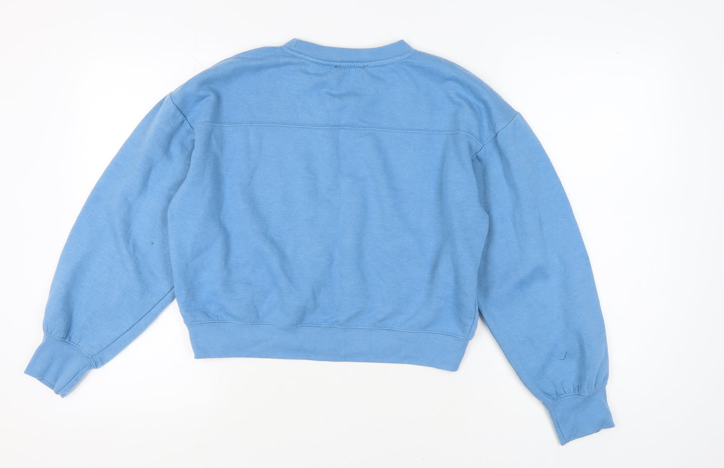 Zara Women's Blue Long Sleeve Pullover Sweatshirt S