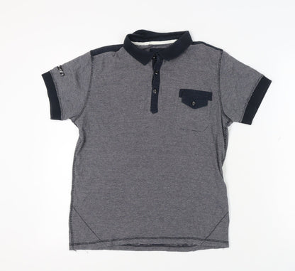 Jack & Jones Men's Grey S Striped Polo Shirt