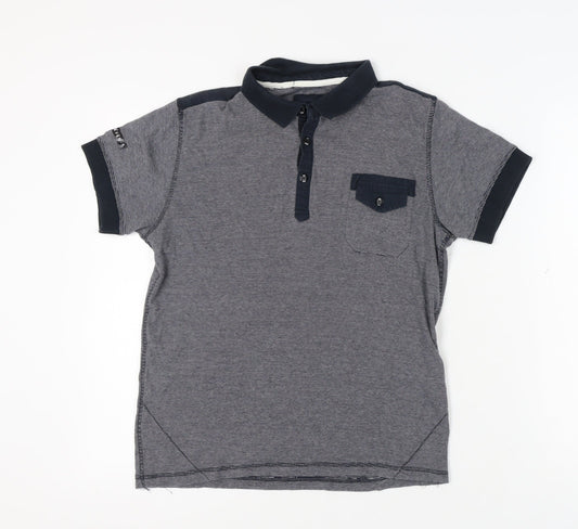 Jack & Jones Men's Grey S Striped Polo Shirt